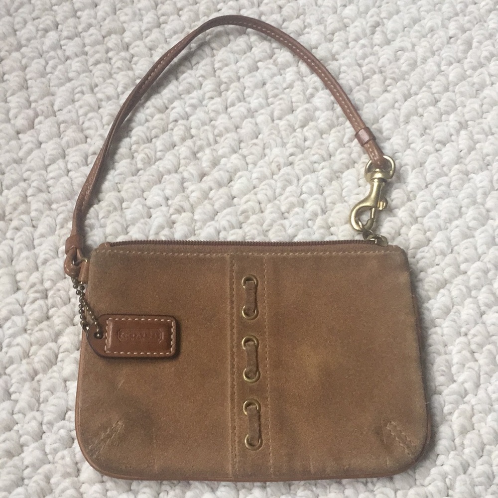 Coach suede wristlet